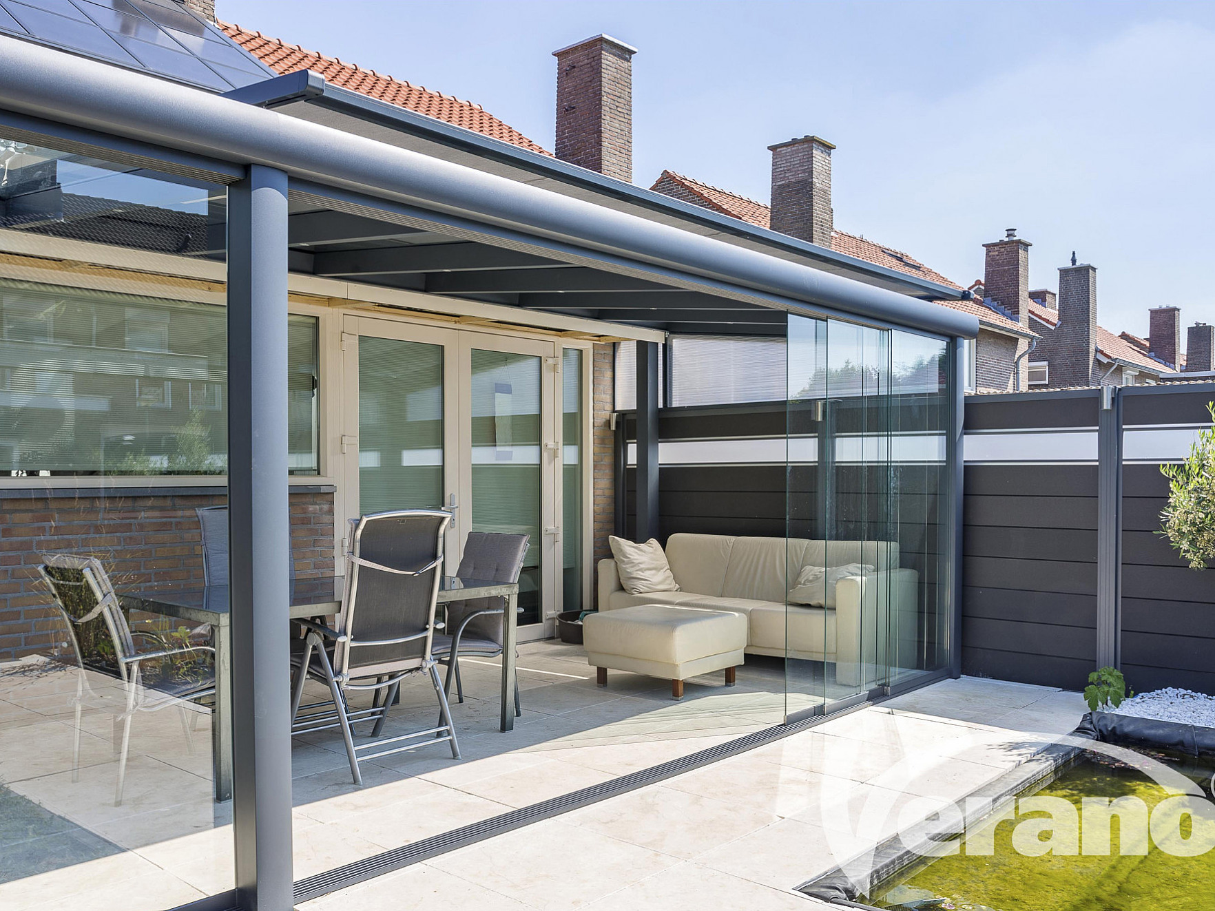 Vadisol overkapping en glaswanden glazen schuifwanden