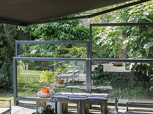 Windscherm in glas Pare vent V745 Luderitz antraciet zitplek resize