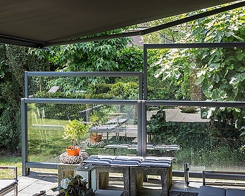 Windscherm in glas Pare vent V745 Luderitz antraciet zitplek resize